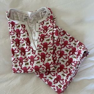 Roller Rabbit pink monkey pajama set